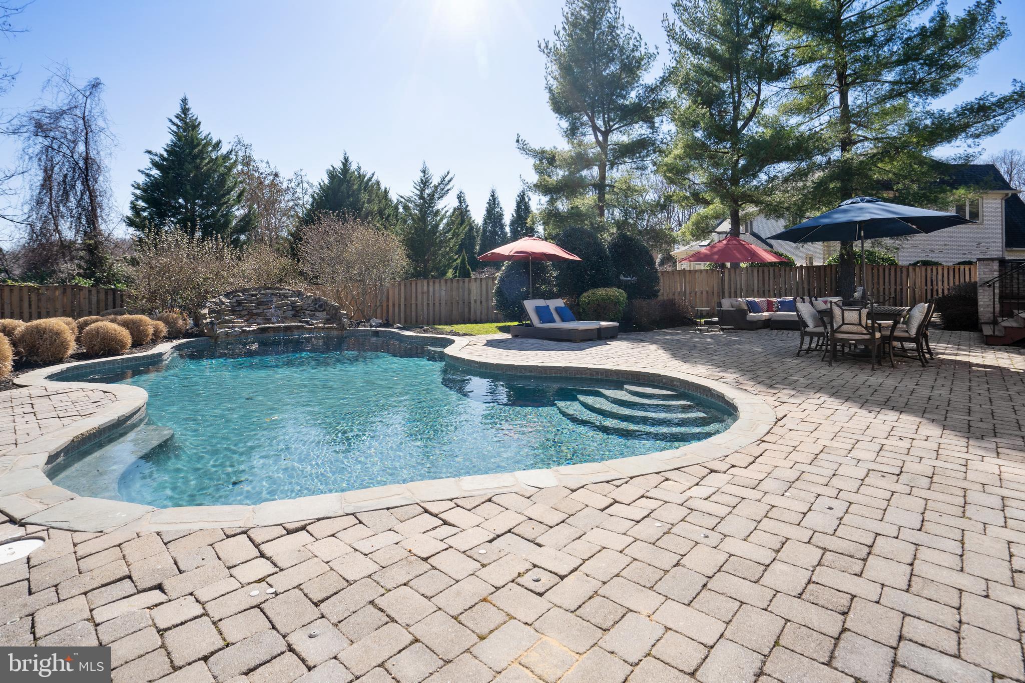 8611 Split Oak Circle Bethesda, MD 20817 - Photo 51 of 60 Saltwater pool with Water Fall