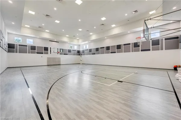 a view of a large pool and a floor to ceiling window