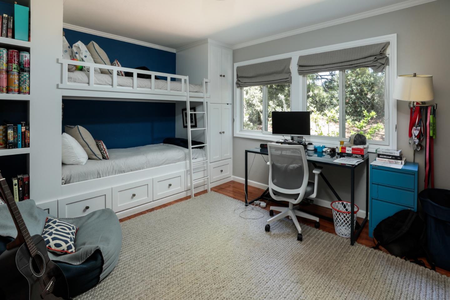 285 Ridgeway Road Woodside, CA 94062 - Photo 15 of 18 a view of a livingroom with workspace and a window