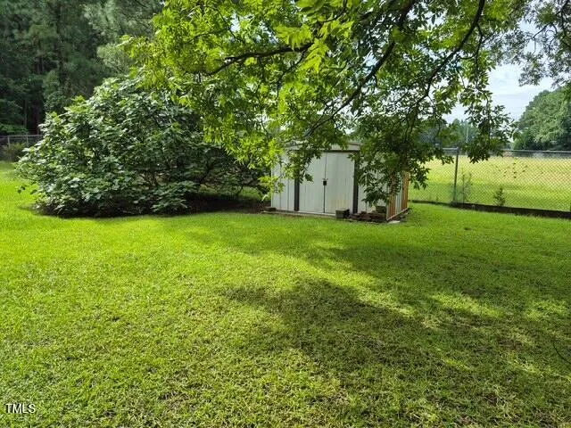 a view of a trees in a yard