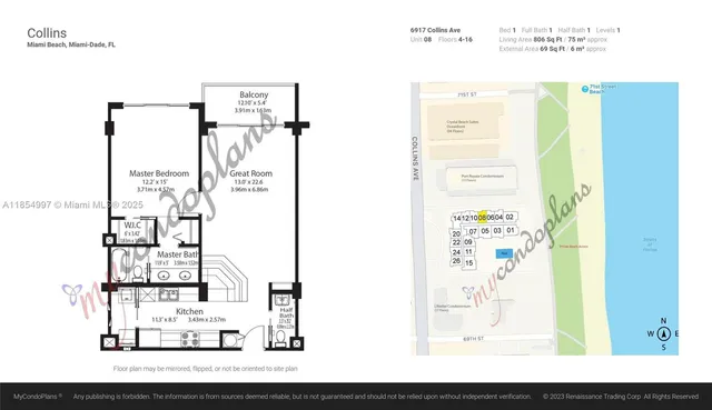 $475,000 | 6917 Collins Avenue, Unit 408, Miami Beach, FL 33141