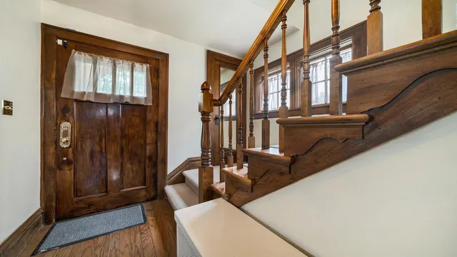 a view of balcony with furniture