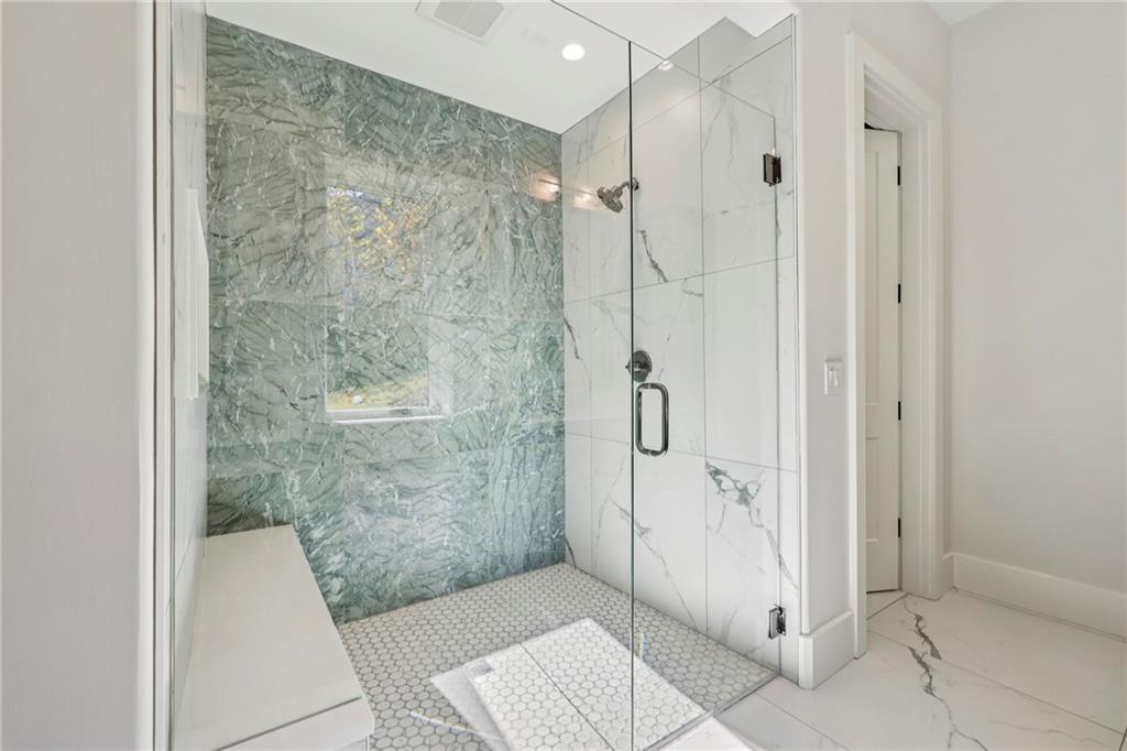 825 Kenry Court Atlanta, GA 30342 - Photo 36 of 49 a bathroom with a granite countertop shower