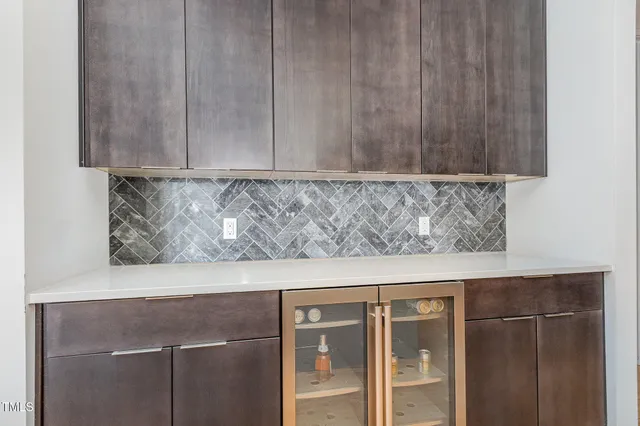 a view of wooden cabinets