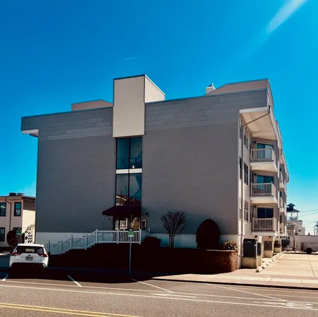 a view of a building and street view