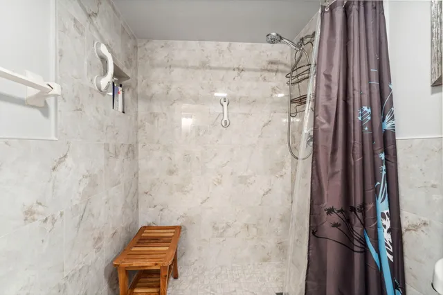a bathroom with a shower
