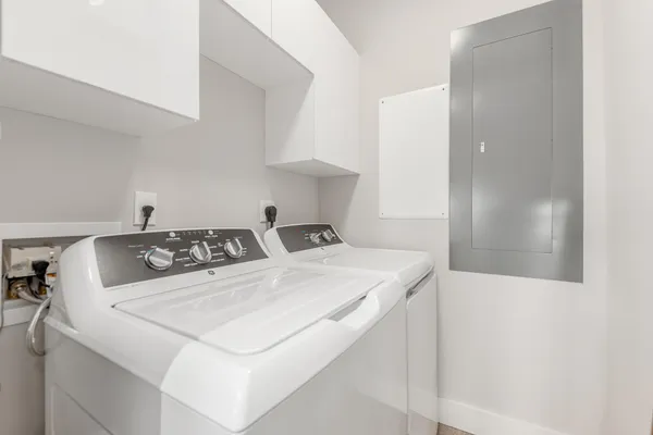 a view of a chairs and table in a patio