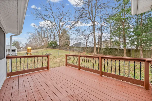 a view of wooden deck