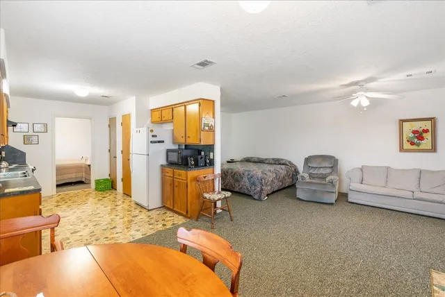 a living room with furniture and a couch
