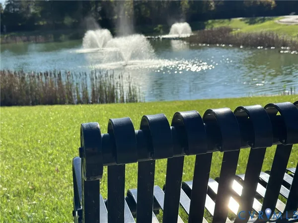a view of a lake from a yard