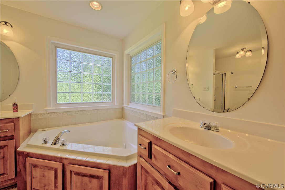 1313 Hermitage Road Colonial Heights, VA 23834 - Photo 15 of 27 Master Bath His & Hes Vanities and Jetted Tub
