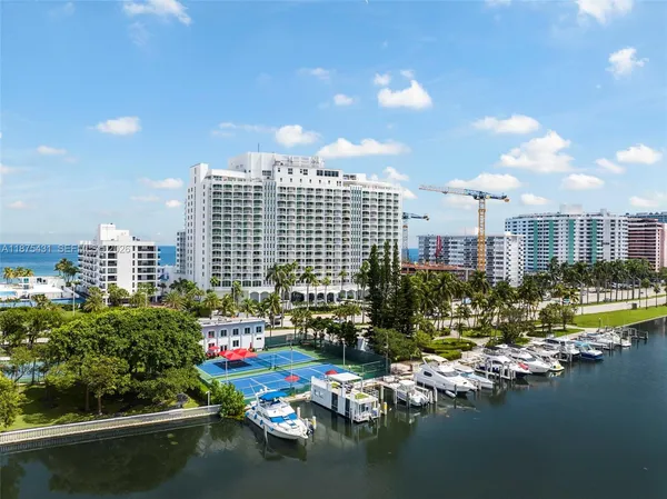 a view of a city with tall buildings