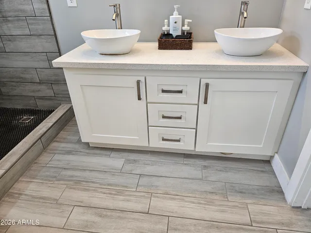 a bathroom with a shower