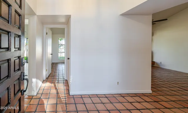 a view of a building from a window