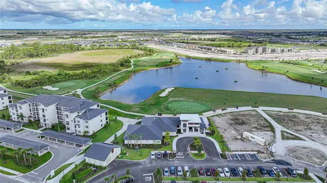 a view of a lake with a outdoor space