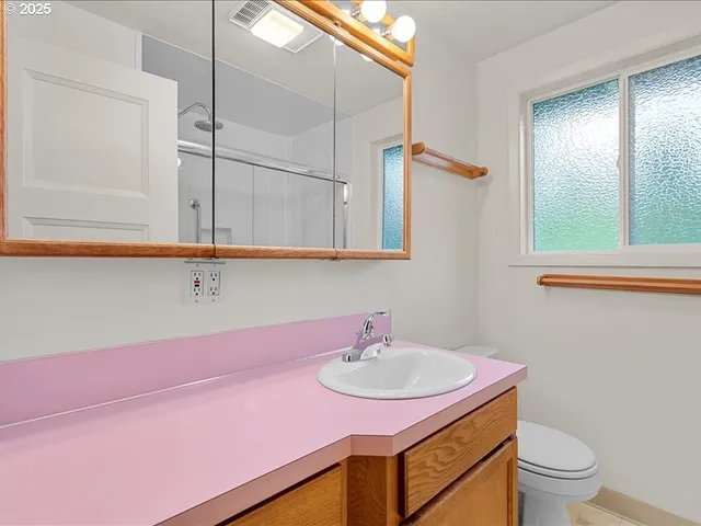 a bathroom with a sink and a toilet