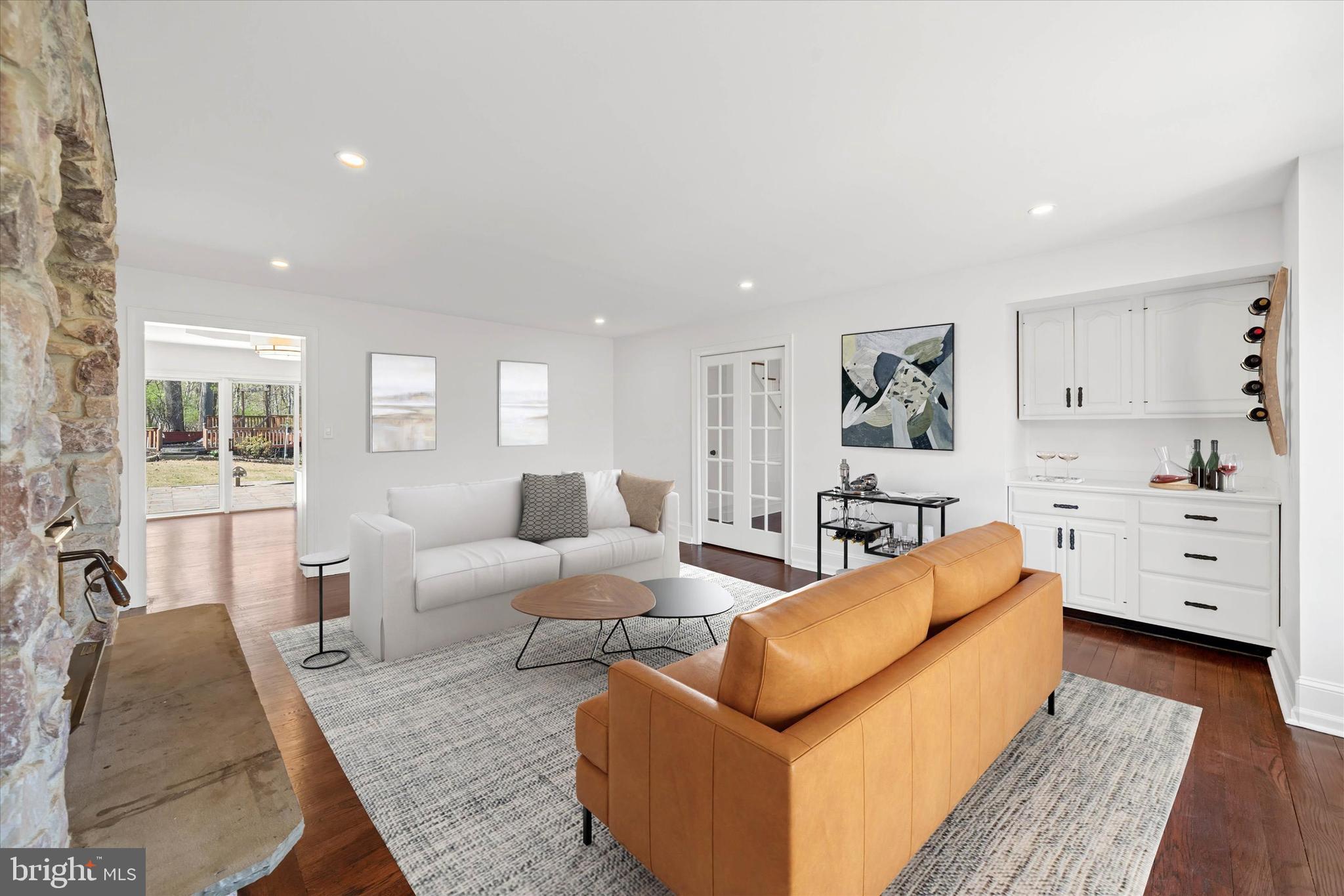 411 Hidden Valley Road Media, PA 19063 - Photo 41 of 90 Family Room with wood stove and dry bar