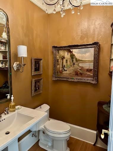 520 East Landing Ridge Circle Jefferson, NC 28640 - Photo 14 of 50 a bathroom with a toilet a sink and mirror