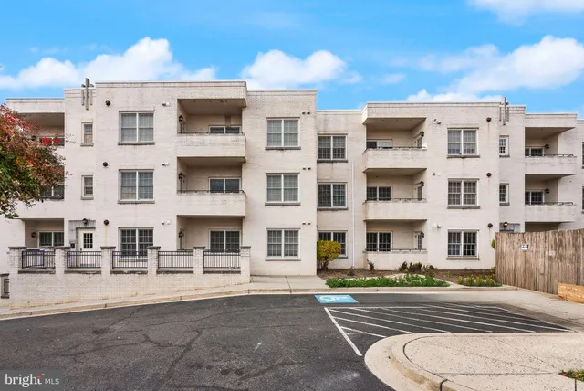 a front view of a multi story building