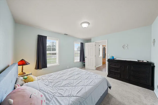 a backyard of a house with lots of green space