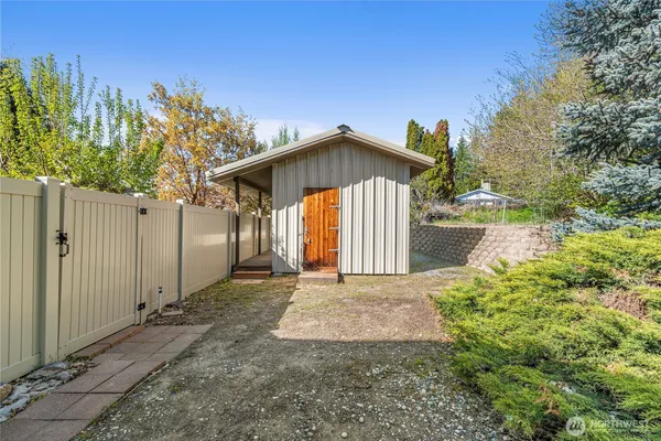a backyard of a house