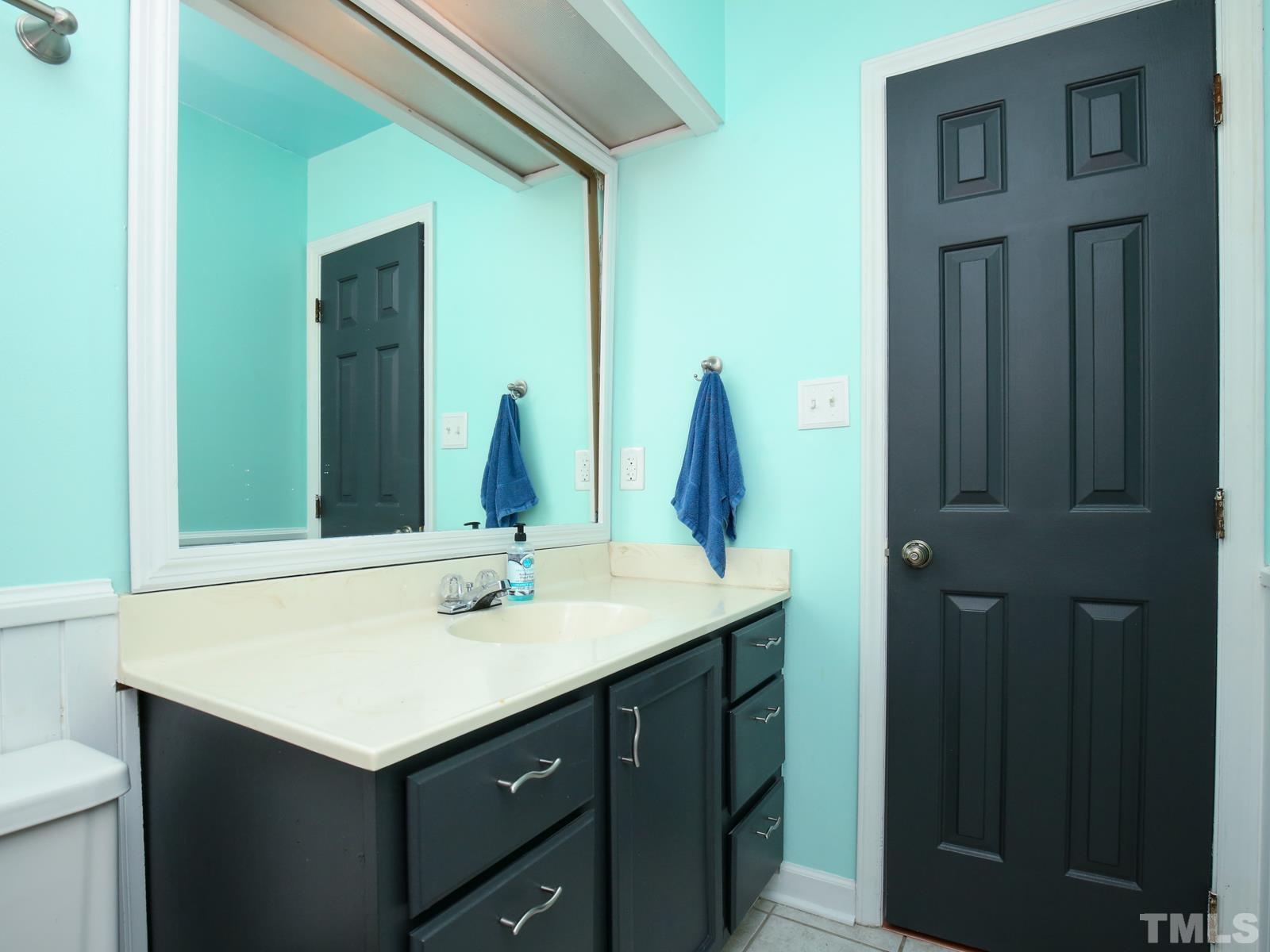 5423 Pine Top Circle Raleigh, NC 27612 - Photo 25 of 30 a bathroom with a sink vanity and a mirror