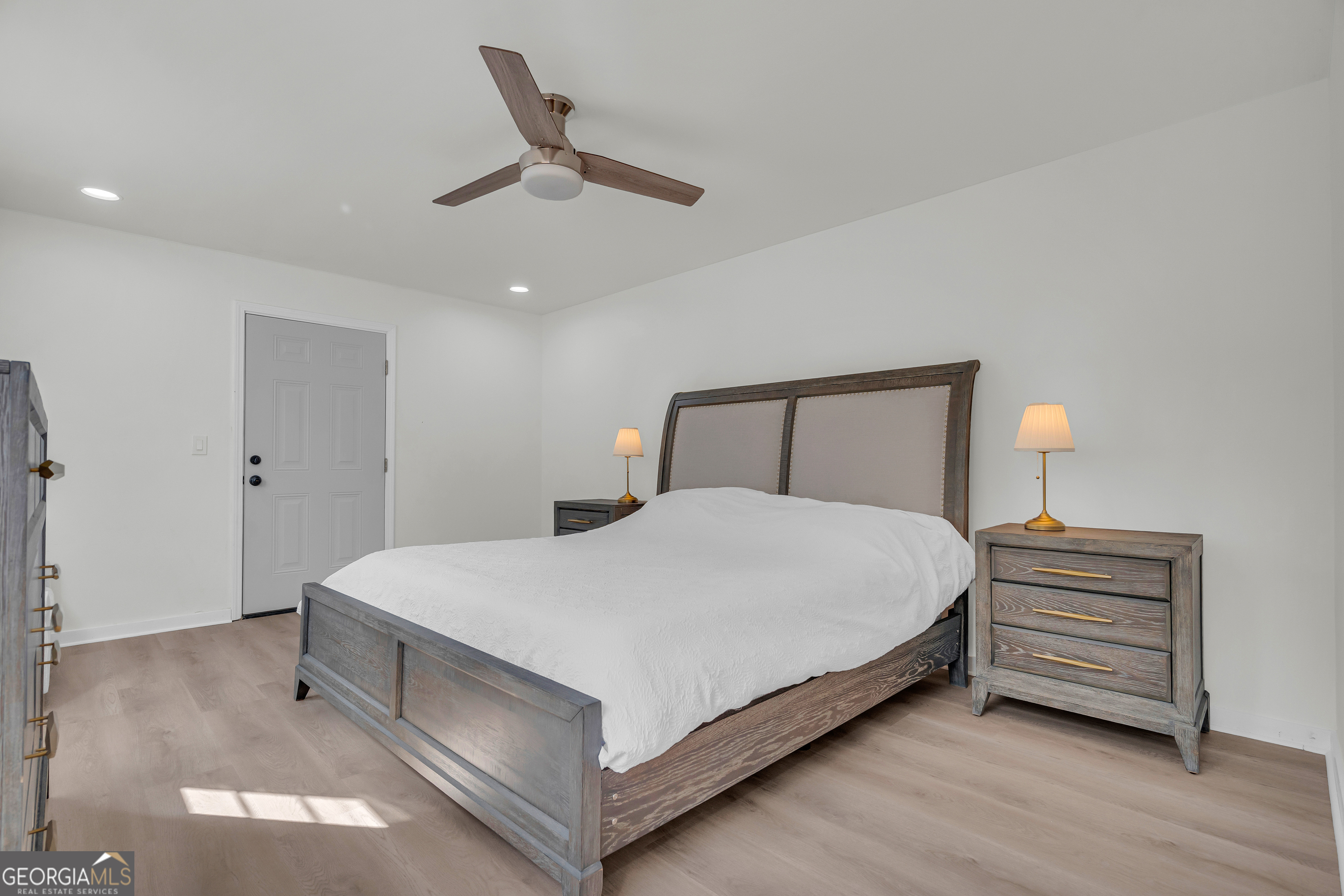 156 White Pine Road Toccoa, GA 30577 - Photo 40 of 57 a bedroom with a bed and a ceiling fan