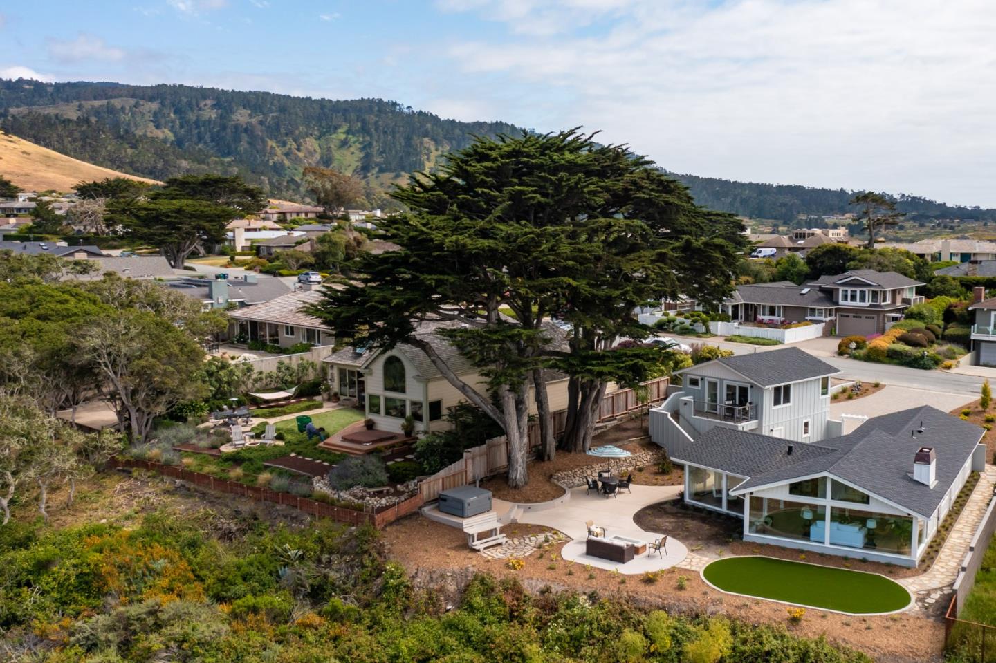 2765 Ribera Road Carmel, CA 93923 - Photo 32 of 37 an aerial view of a house with a mountain
