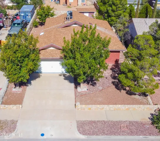 an aerial view of a house