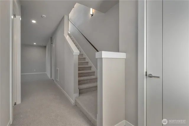 a view of a hallway with entryway