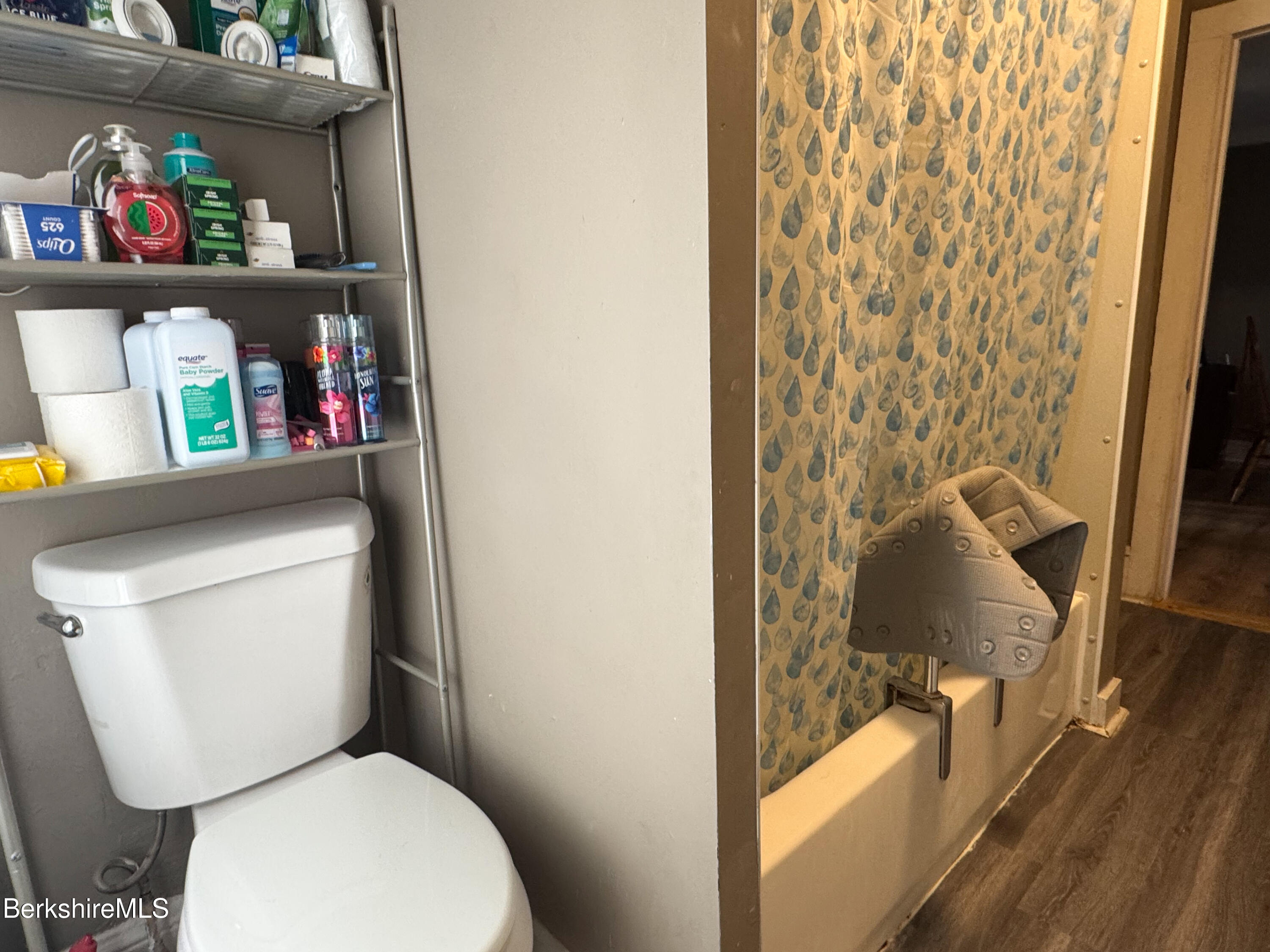 21 Pleasant Street Pittsfield, MA 01201 - Photo 7 of 16 a bathroom with a toilet and a shower curtain