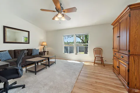 a view of a bedroom from a hallway