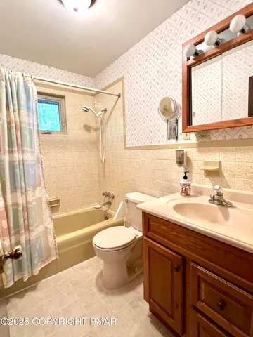 a bathroom with a sink toilet a mirror and bathtub