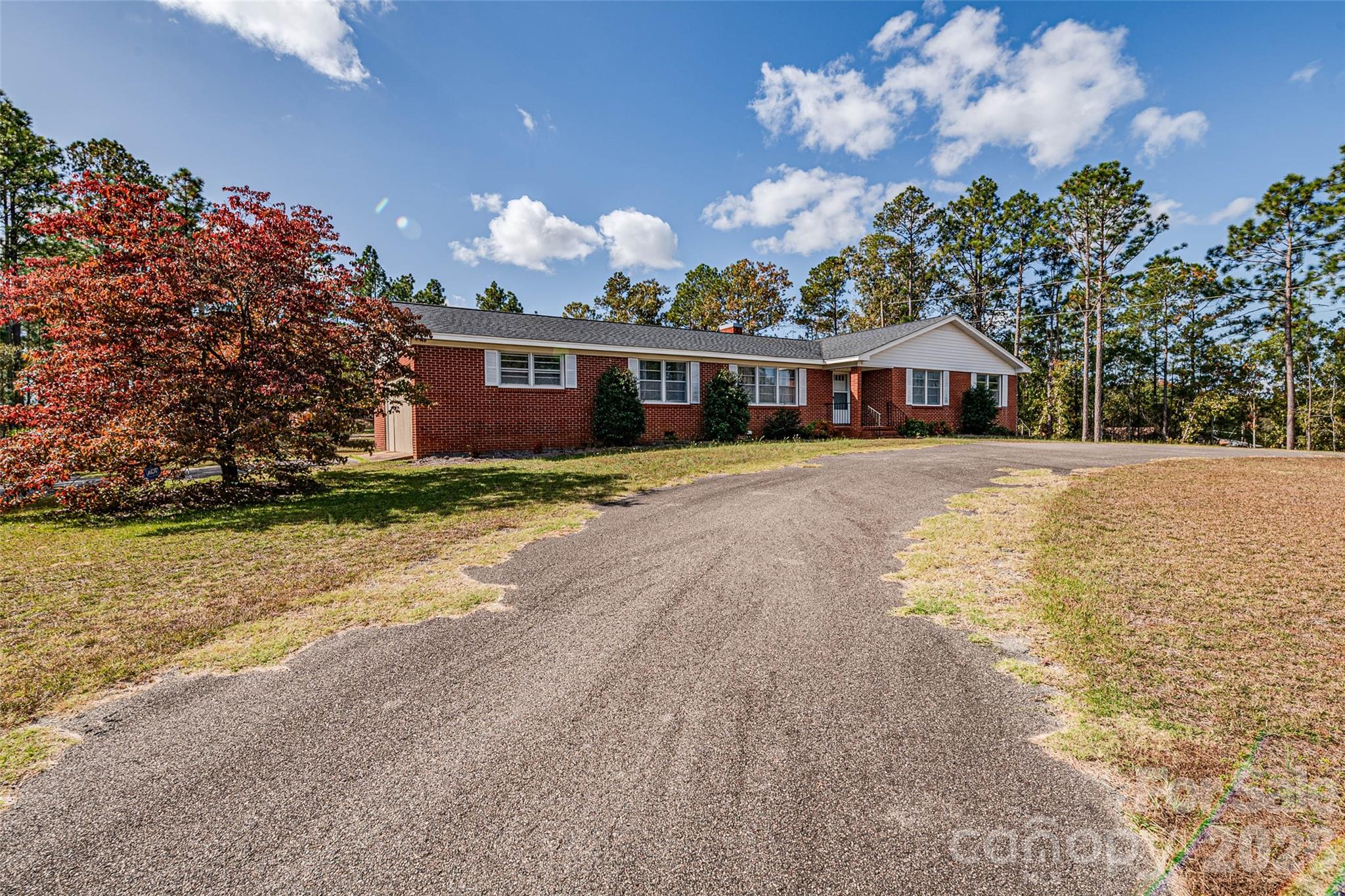 8684 Teals Mill Road Cheraw, SC 29520 - Photo 22 of 34 a front view of a house with a yard and trees