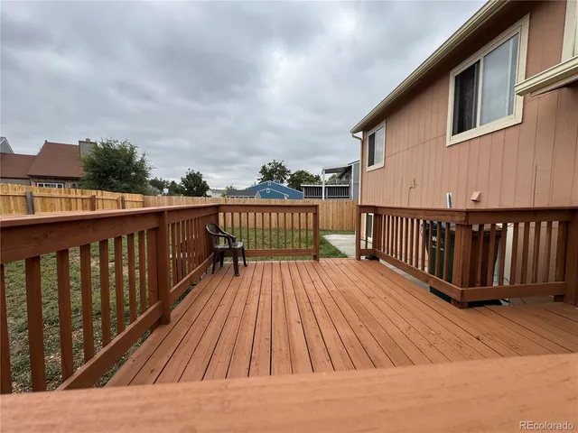 a view of wooden deck