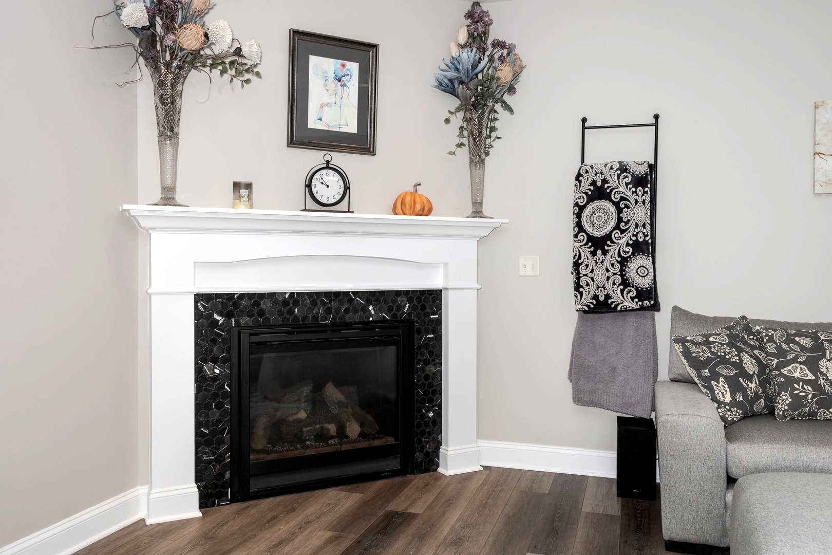 36 Lone Oak Court Bloomington, IL 61705 - Photo 37 of 63 a living room with a couch and a fireplace
