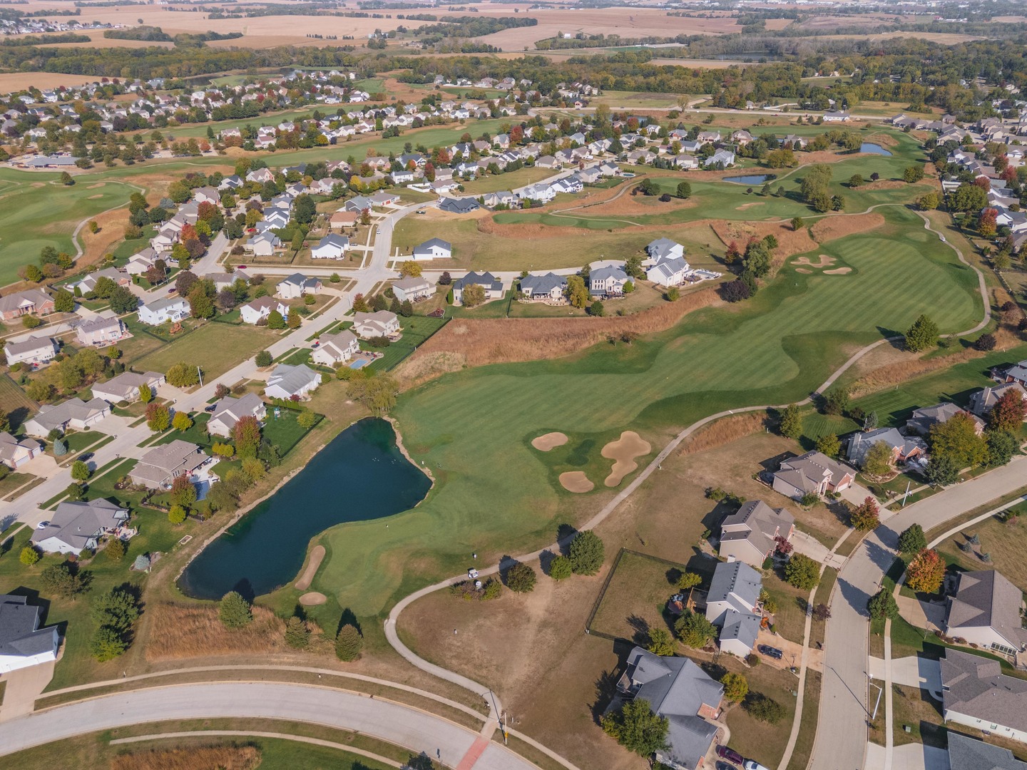 36 Lone Oak Court Bloomington, IL 61705 - Photo 57 of 63 an aerial view of residential houses with outdoor space