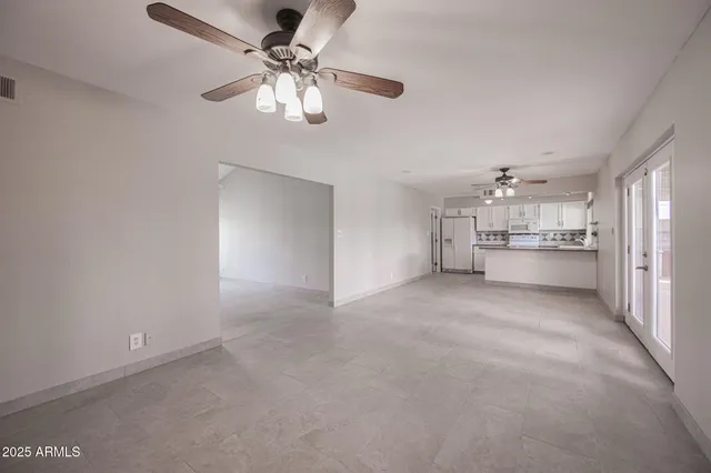 a view of a kitchen with an empty space