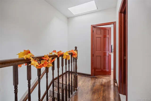 wooden floor and stairs in a room
