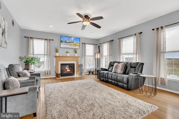 a bedroom with furniture and a bed