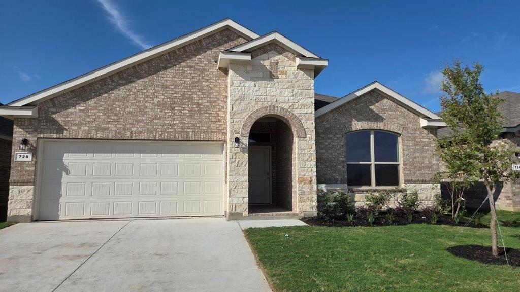 728 Rubicon Road Justin, TX 76247 - Photo 26 of 29 Front Elevation-D.R. Horton's Blanco floorplan elevation B-All Home and community information, including pricing, included features, terms, availability and amenities, are subject to change at any time without notice or obligation. All Drawings, pictures, photographs, video, square footages, floor plans, elevations, features, colors and sizes are approximate for illustration purposes only and will vary from the homes as built.
