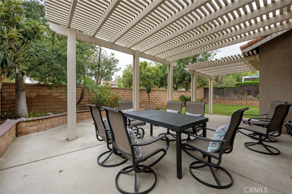 7220 Cumberland Place Rancho Cucamonga, CA 91739 - Photo 36 of 41 Aluminum pergoloa serves as an outdoor dining area, perfect for outdoor entertaining.