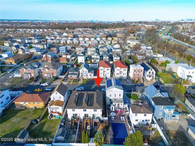 an aerial view of a city