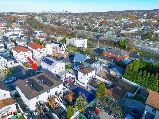 an aerial view of a house