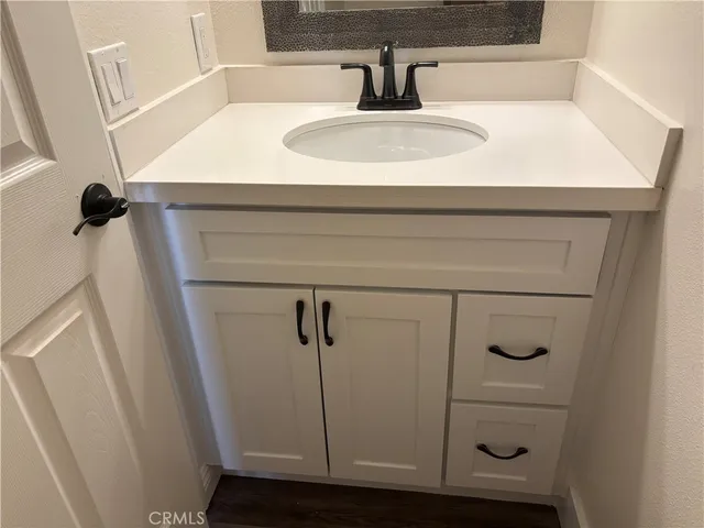 a close view of a sink in the bathroom