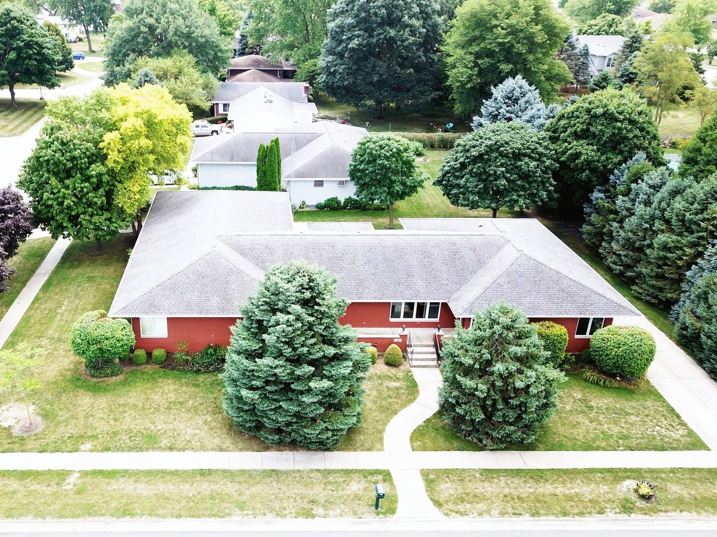 a aerial view of a house