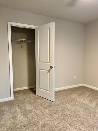 an empty room with closet