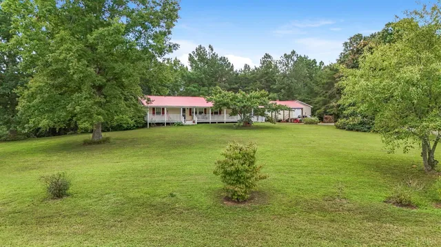 an outdoor space with garden view
