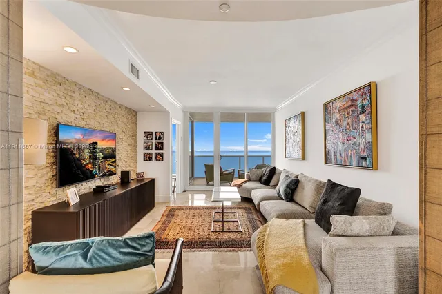 a living room with furniture