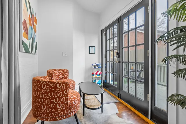 a living room with furniture